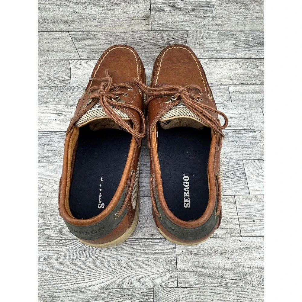 Sebago Clovehitch II Amber Gold Leather Boat Shoes Men Sz 13W Wide Deck Shoe